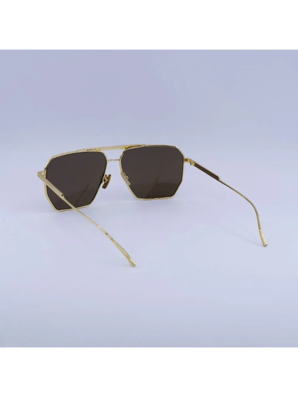 Bottega Veneta BV1012S 003 Sunglasses Gold Aviator Frame, Brown Lenses